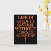 イエス・キリスト教のハロウィーンのない人生は怖い カード (黄色い花)