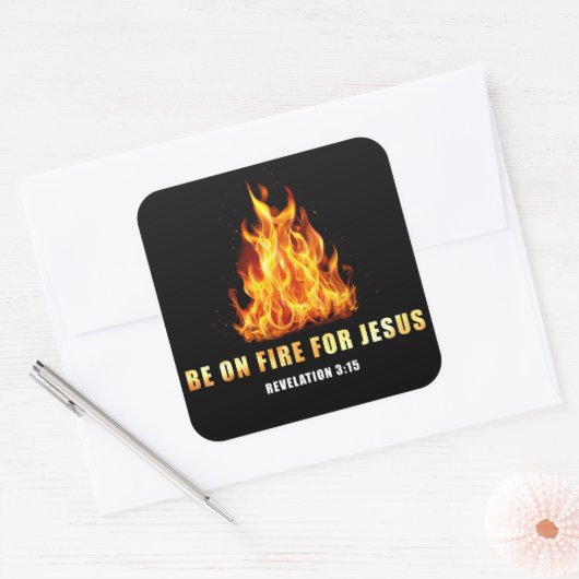 イエス・キリスト教の信仰の賜物に火を付ける スクエアシール (封筒)