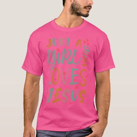 イエス・キリスト教の女性を愛しているだけの女の子 Tシャツ (正面)