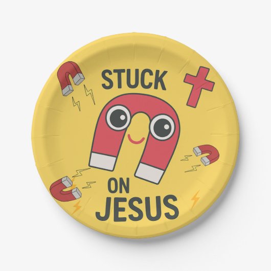 イエス・キリスト教の子供たちのパーティープレートに詰まる ペーパープレート (正面)