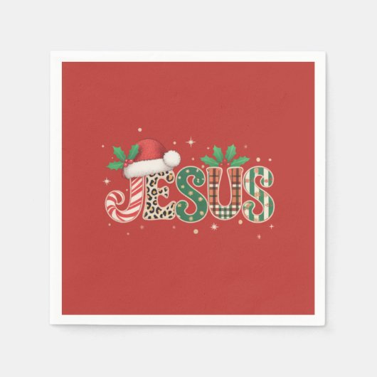 イエス・キリスト教の宗教ことわざ信仰聖句 スタンダードカクテルナプキン (正面)