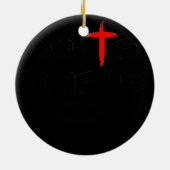 イエス・キリスト教の宗教的なイエス・フィッシュ中毒 セラミックオーナメント (裏面)