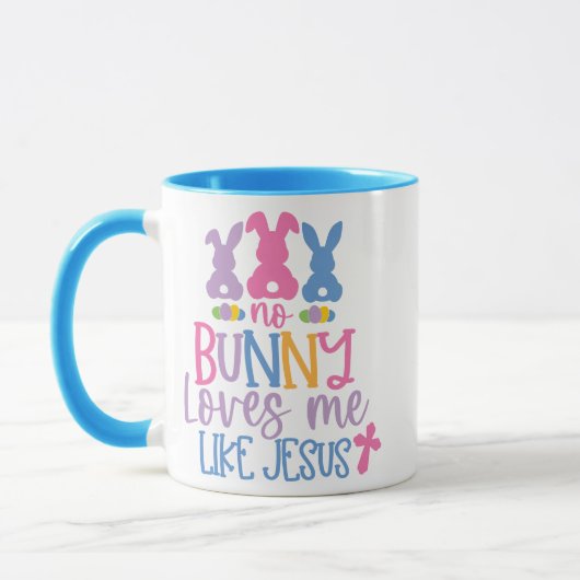 イエス・キリスト教の復活祭のように愛してくれるバニーはいない マグカップ (左)