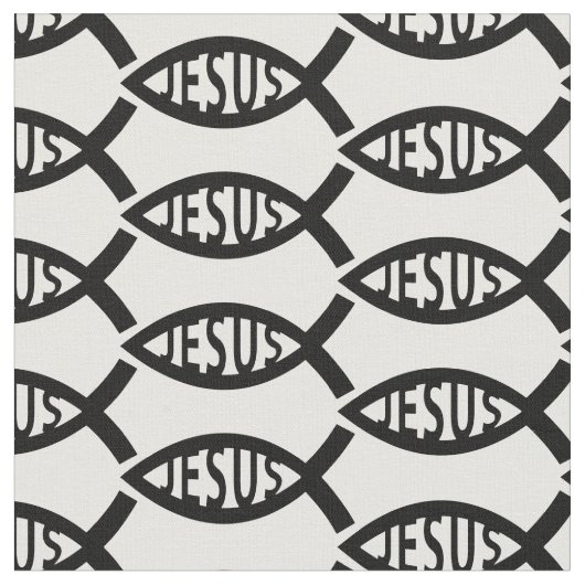 イエス・キリスト教の魚の型 ファブリック (クローズアップ)