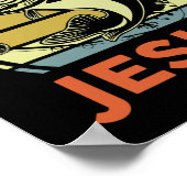 イエス・キリスト教の魚釣りのシャツに引っ掛けられたメンズおもしろい ポスター (角)