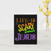 イエス・キリスト教ハロウィーンなしで人生は怖い カード (黄色い花)