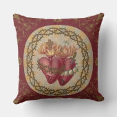 イエス・キリスト教ヴィンテージ・カトリックのハート クッション (裏面)