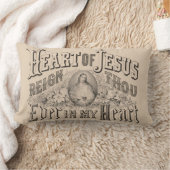 イエス・キリスト教ヴィンテージ・カトリックのハート ランバークッション (ブランケット)