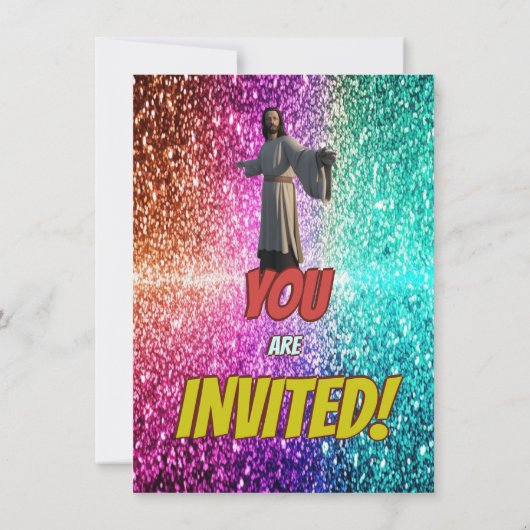 イエス・キリスト教宗教信仰誕生日招待状 招待状 (裏面)