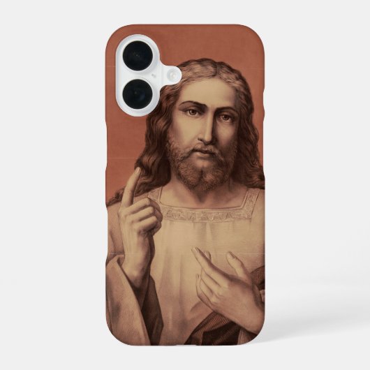 イエス・キリスト教師 iPhone 16ケース (裏面)