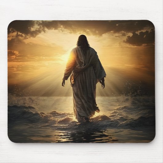 イエス・キリスト歩く・オン・ウォーター，クリスチャン#8 マウスパッド (正面)