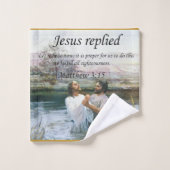 イエス・キリスト洗礼のイメージ2 バスタオルセット (ウォッシュタオル)