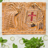 イエス・キリスト金アイコン キッチンタオル (折り畳み)