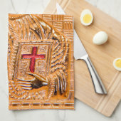 イエス・キリスト金アイコン キッチンタオル (四つ折り)