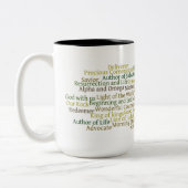 イエス・キリスト15ozのコーヒー・マグの名前 ツートーンマグカップ (左)