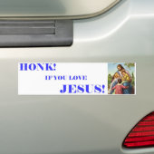 イエス・キリスト3を愛したら警笛を鳴らして下さい バンパーステッカー (車上)