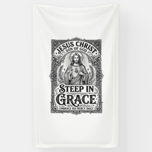 イエス・キリスト お茶好き グラフィックTシャツ クリスチャン 横断幕 (縦)