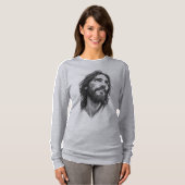 イエス・キリスト キリスト教 女性用長袖Tシャツ Tシャツ (正面フル)