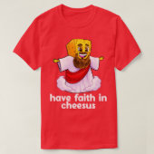 イエス・キリスト・クリスチャン・チーズに対して信仰を持つ Tシャツ (デザイン正面)