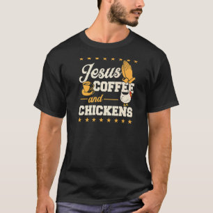 イエス・キリスト コーヒー ニワトリ クリスチャン 鶏飼い Tシャツ