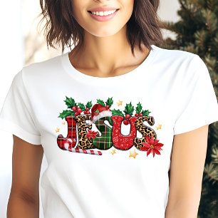 イエス・キリスト タイポグラフィー キリスト教 信仰 クリスマス トライブレンドTシャツ