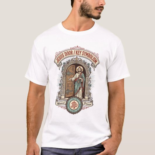 イエス・キリスト ドア キー シンボル Tシャツ (正面)