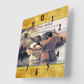 イエス·キリスト·バプテスマ像1 スクエア壁時計 (傾斜)