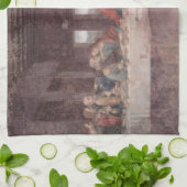 イエス・キリスト "ヨシュア" 最後の晩餐、レオナルド・ダ・ヴィンチ キッチンタオル (折り畳み)