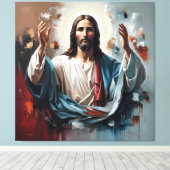 イエス・キリスト：光の永遠の抱擁" ✨🕊 キャンバスプリント (インサイチュ (ウッドフロア))