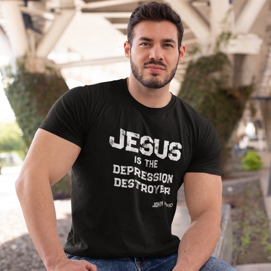 イエス・キリスト 憂鬱 破壊者 恵みあふれる人生 キリスト教 Tシャツ
