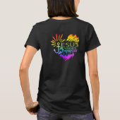 イエス・キリスト 我らの魂の錨 – ハートクロス Tシャツ (裏面)
