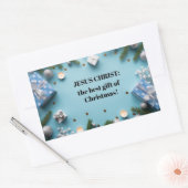 イエス・キリスト:最高のクリスマスの賜物 長方形シール (封筒)