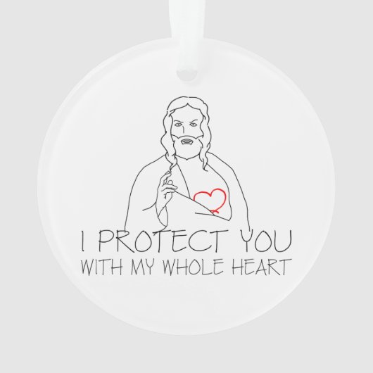 イエス・キリスト – 私保護はあなた オーナメント (裏面)