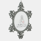 イエス・キリスト – 私保護はあなた スノーフレークピューターオーナメント (左)