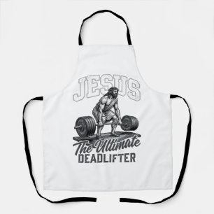 イエス・キリスト 究極のデッドリフター ヴィンテージTシャツ デザイン エプロン