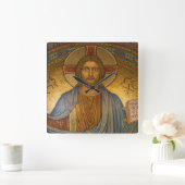 イエス・キリスト-美しいキリスト教のアートワーク スクエア壁時計 (ホーム)