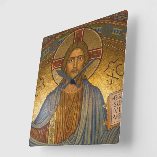 イエス・キリスト-美しいキリスト教のアートワーク スクエア壁時計 (傾斜)