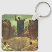 イエス・キリスト・説教山、ヴィンテージ宗教 キーホルダー (裏面)