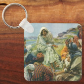 イエス・キリスト・説教山、ヴィンテージ宗教 キーホルダー (正面)