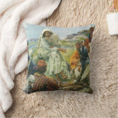 イエス・キリスト・説教山、ヴィンテージ宗教 クッション (ブランケット)