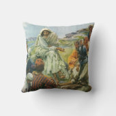 イエス・キリスト・説教山、ヴィンテージ宗教 クッション (裏面)