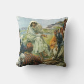 イエス・キリスト・説教山、ヴィンテージ宗教 クッション (正面)