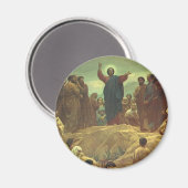 イエス・キリスト・説教山、ヴィンテージ宗教 マグネット (正面/裏面)
