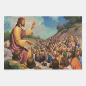 イエス・キリスト・説教山、ヴィンテージ宗教 ラッピングペーパーシート (正面3)