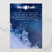 イエス・キリスト 雪の結晶 クリスチャン クリスマス 箔シーズンカード (正面)