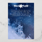 イエス・キリスト 雪の結晶 クリスマス 冬の聖句 箔シーズンカード (正面)