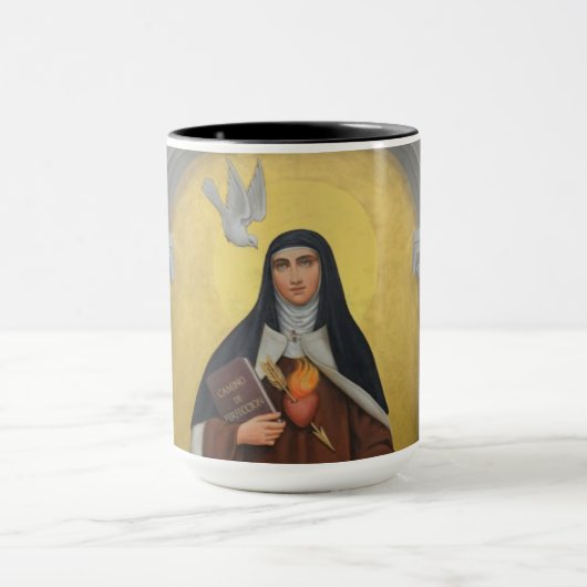 イエス・キリストCarmelitesのアビラテレサのSt Teresa マグカップ (中央)