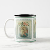 イエス・キリストMemorareの祈りの言葉を持つヴィンテージ聖母マリア ツートーンマグカップ (左)