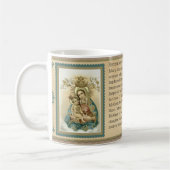 イエス・キリストMemorareの祈りの言葉を持つ賛美された聖母マリア コーヒーマグカップ (左)