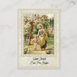 イエス・キリストMemorareの神聖なカードとのセントジョーゼフの歩く 名刺